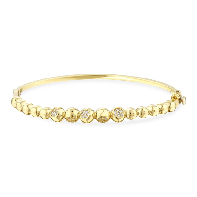 14ct Buble Design Gold Cuff Bracelet