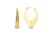 14ct Edge Design Gold Earrings
