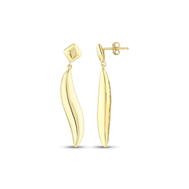 14ct Aurora Line Design Gold Earrings