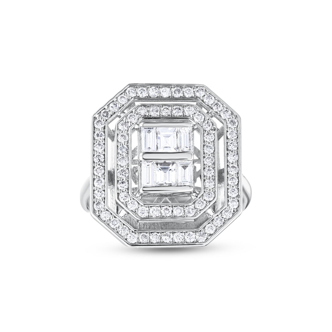 0.90 Karat Diamond Baguette Ring
