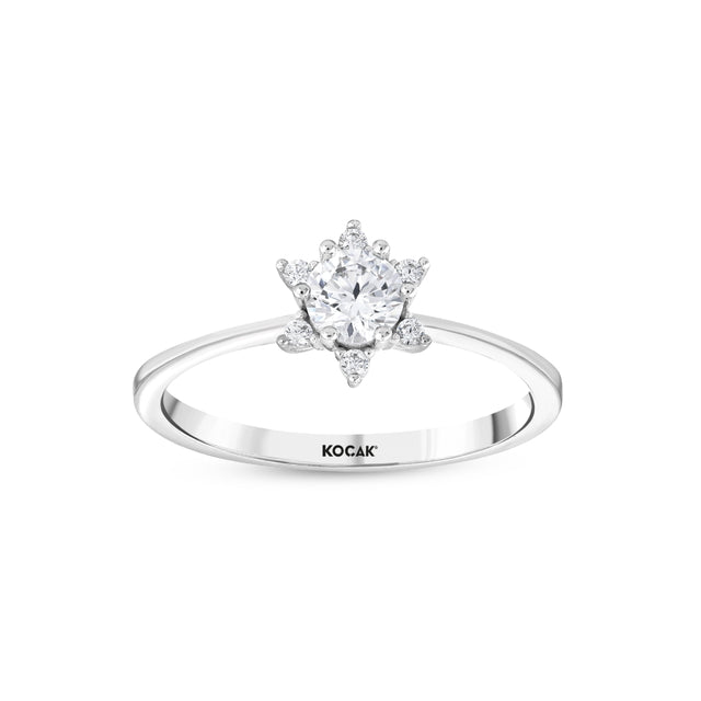Lotus Solitaire Gold Ring