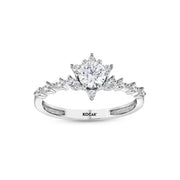 Lotus Stone Set Solitaire Gold Ring
