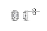 White Gold Baguette Earrings