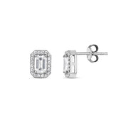 White Gold Baguette Earrings