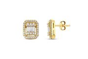 Yellow Gold Baguette Earrings