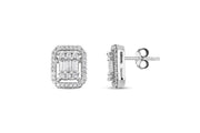 White Gold Baguette Earrings