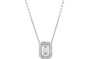 White Gold Baguette Necklace