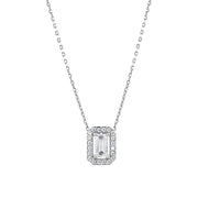 White Gold Baguette Necklace