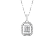 White Gold Baguette Necklace