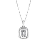 Load image into Gallery viewer, White Gold Baguette Necklace