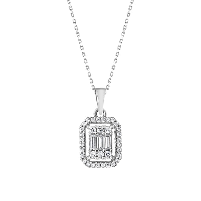 White Gold Baguette Necklace