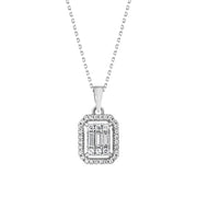 White Gold Baguette Necklace