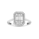 Load image into Gallery viewer, White Gold Baguette Ring