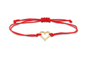 14ct Heart Motif Cord Gold Bracelet