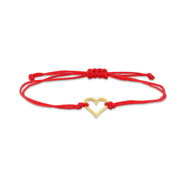 14ct Heart Motif Cord Gold Bracelet