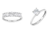 Gold Five Stone Solitaire Ring Seti