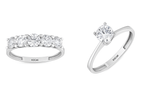 Load image into Gallery viewer, Gold Five Stone Solitaire Ring Seti