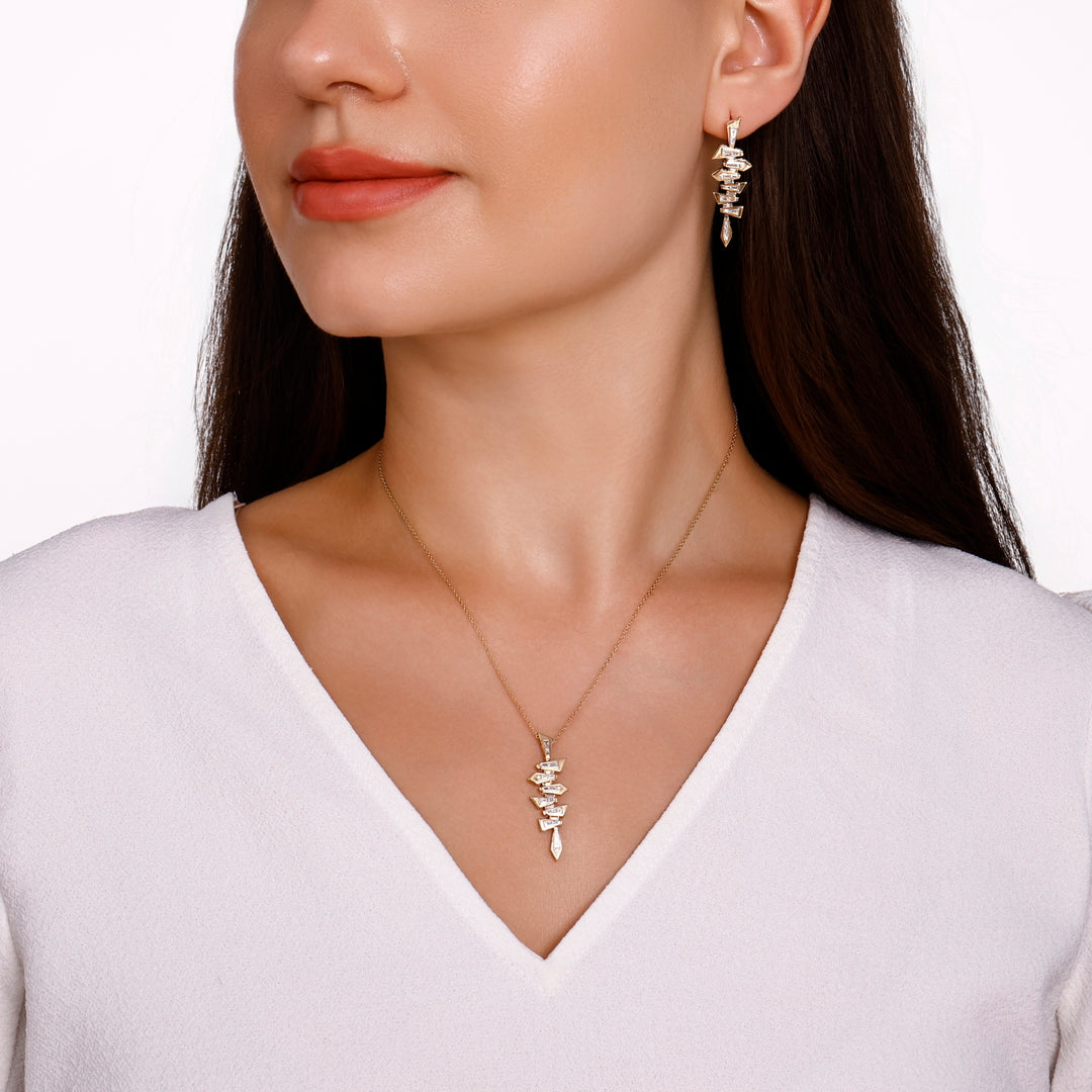 0.37 Karat Baguette Stone Set Diamond Necklace