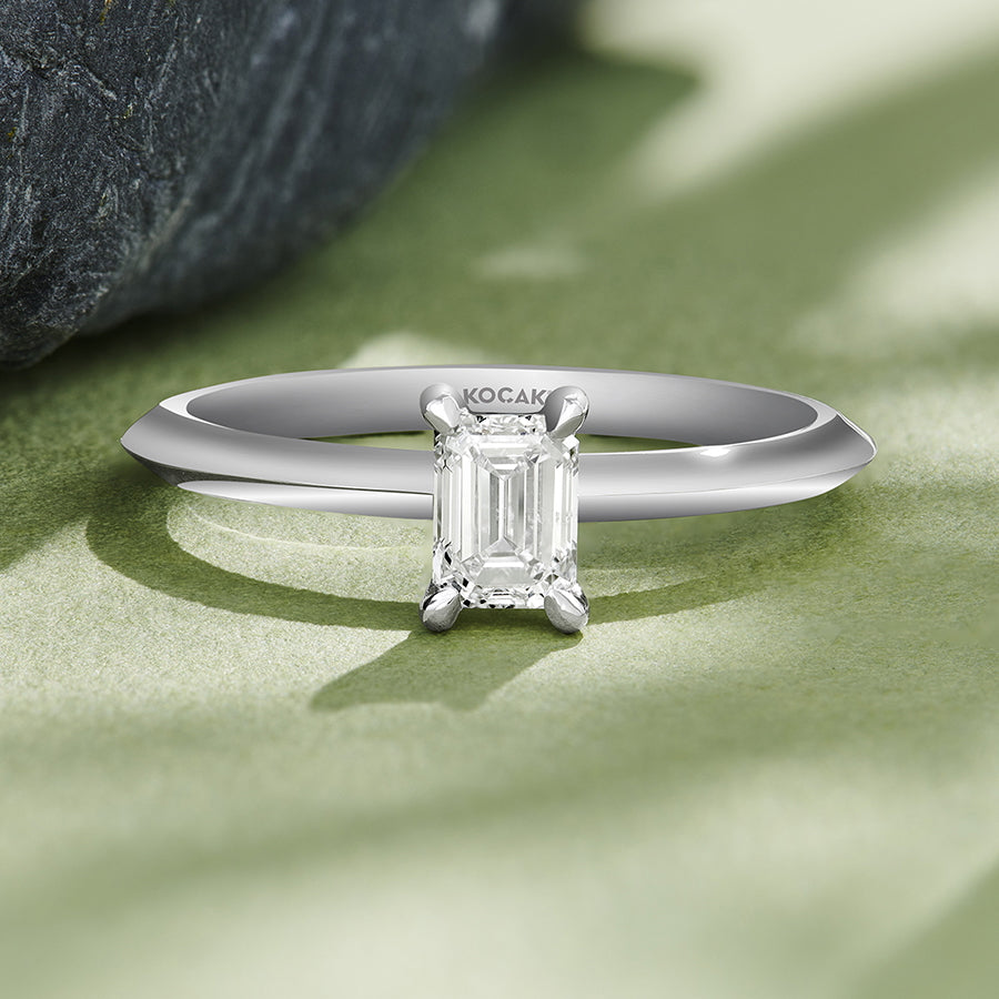 0.50 Karat GH SI Emerald Cut Diamond Ring