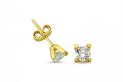 14ct Solitaire Yellow Gold Earrings