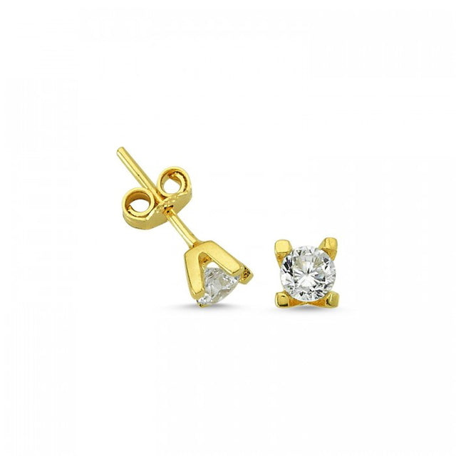 14ct Solitaire Yellow Gold Earrings