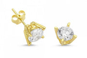 14ct Solitaire Yellow Gold Earrings