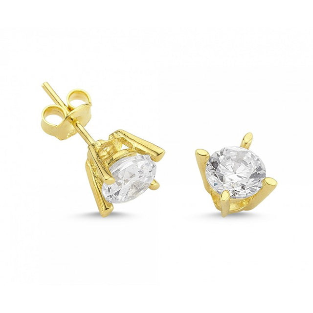 14ct Solitaire Yellow Gold Earrings