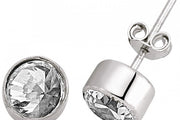 14ct Solitaire White Gold Earrings