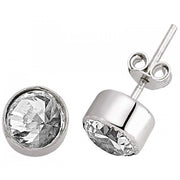 14ct Solitaire White Gold Earrings