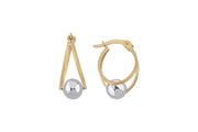 14ct Two-Tone Design Gold Earrings