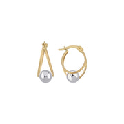 14ct Two-Tone Design Gold Earrings