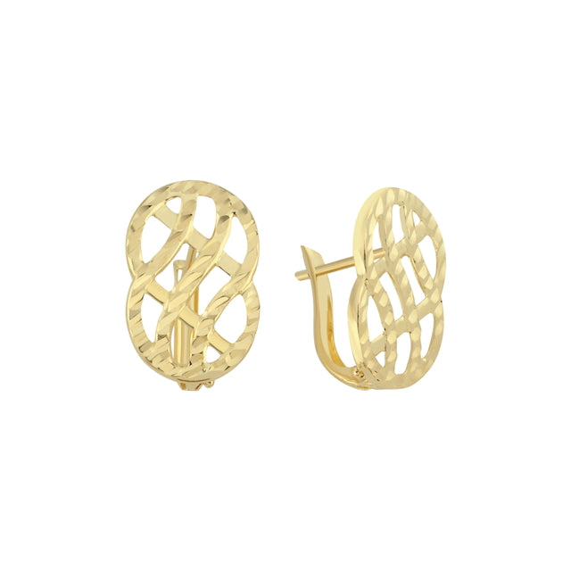 14ct Double Infinity Design Gold Earrings