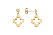 14ct Drop Cicek Design Gold Earrings