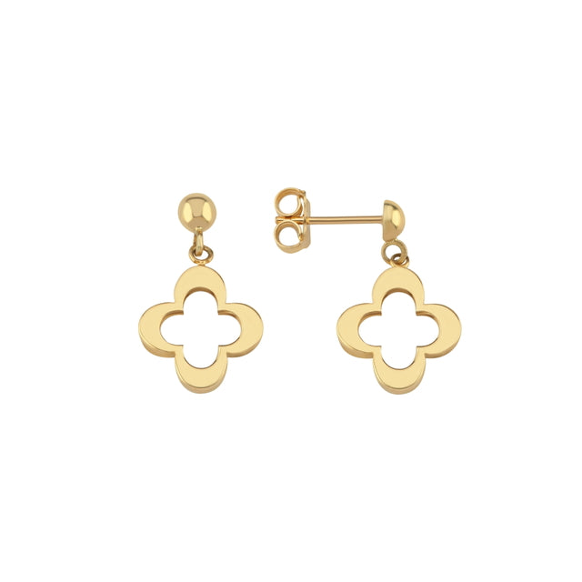 14ct Drop Cicek Design Gold Earrings