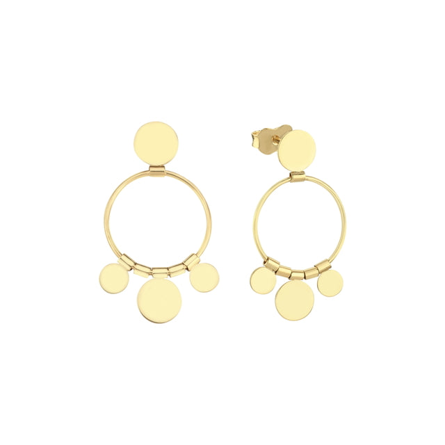 14ct Pullu Design Hoop Gold Earrings