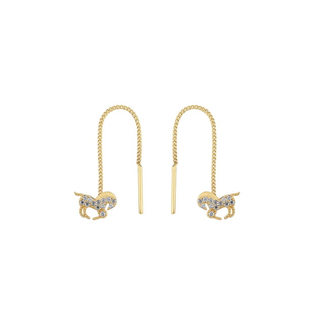 14ct Zincirli Design At Figurlu Gold Earrings