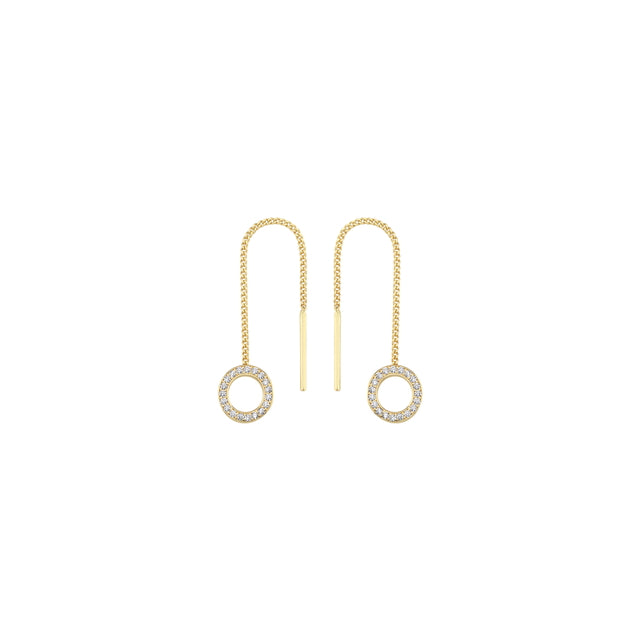 14ct Zincirli Hoop Gold Earrings
