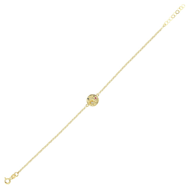 14ct Colour Stone Set Goz Design Gold Bracelet