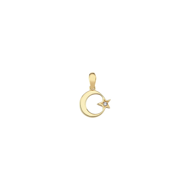 14ct Moon Star Gold Pendant (Chain Not Included)