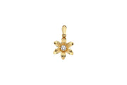 14ct Stone Set Design Flower Gold Pendant (Chain Not Included)