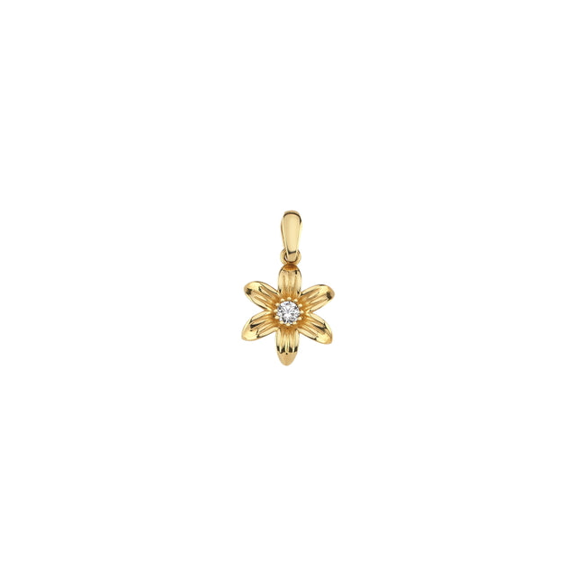 14ct Stone Set Design Flower Gold Pendant (Chain Not Included)