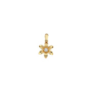 14ct Stone Set Design Flower Gold Pendant (Chain Not Included)
