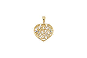 14ct Cage Design Heart Gold Pendant (Chain Not Included)