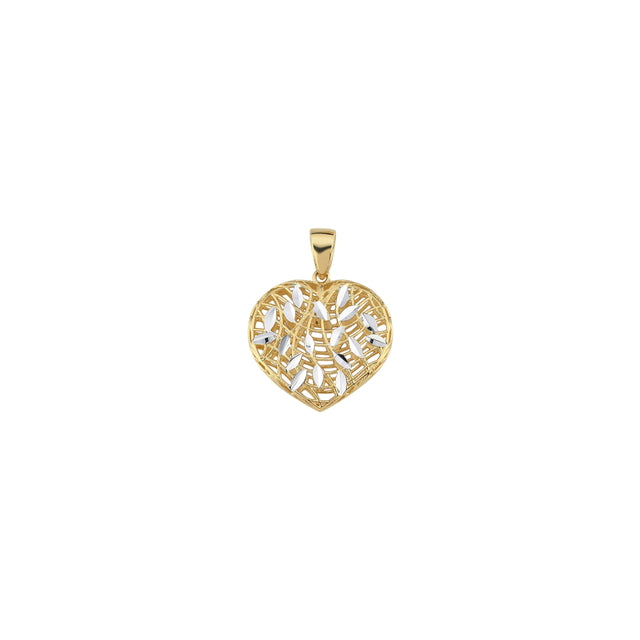 14ct Cage Design Heart Gold Pendant (Chain Not Included)
