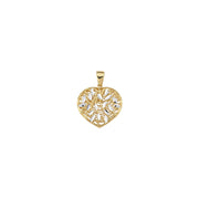 14ct Cage Design Heart Gold Pendant (Chain Not Included)