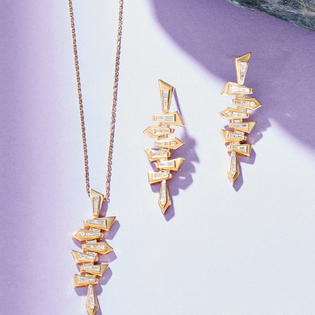 0.37 Karat Baguette Stone Set Diamond Necklace