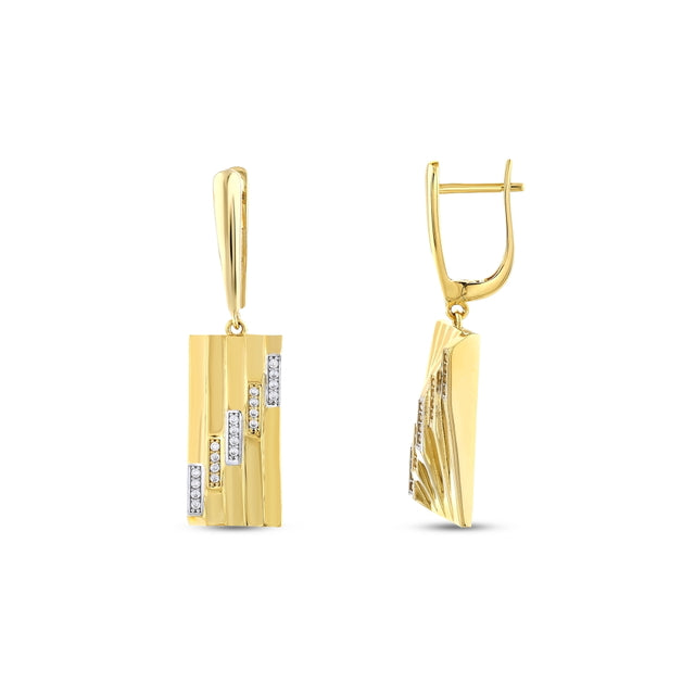 14ct Piazza Design Gold Earrings