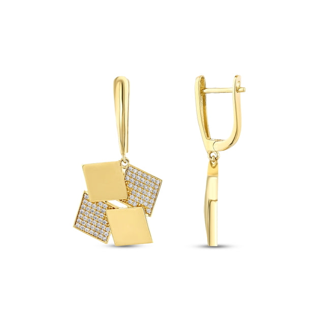 14ct Piazze Design Gold Earrings