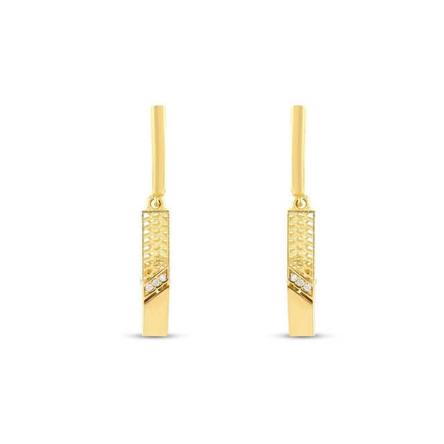 14ct Rete Design Gold Earrings