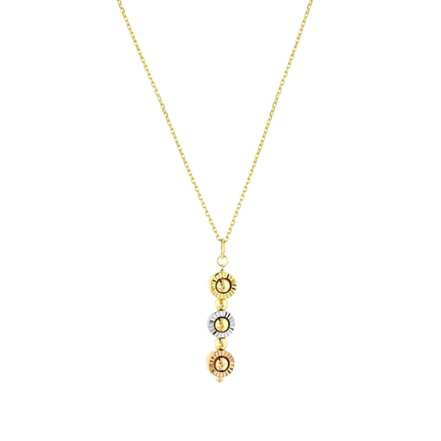14ct Sparkling Design Tri-Colour Gold Necklace